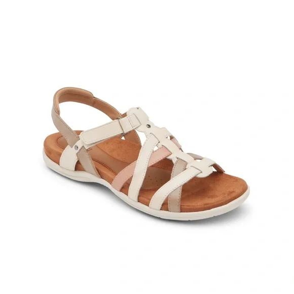 Dr. Scholl s Shoes Rockport New Vanilla Wovenstrap Rubey Leather Sandals Womens Size Poshmark
